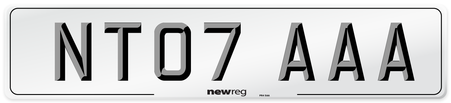 NT07 AAA Number Plate from New Reg